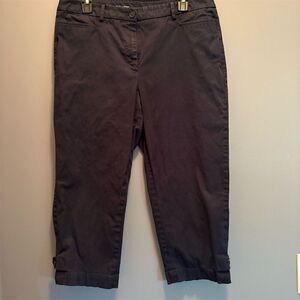 Talbots Women's Standard Size 12 Blue Cropped Skimmer Pants Casual Straight Leg